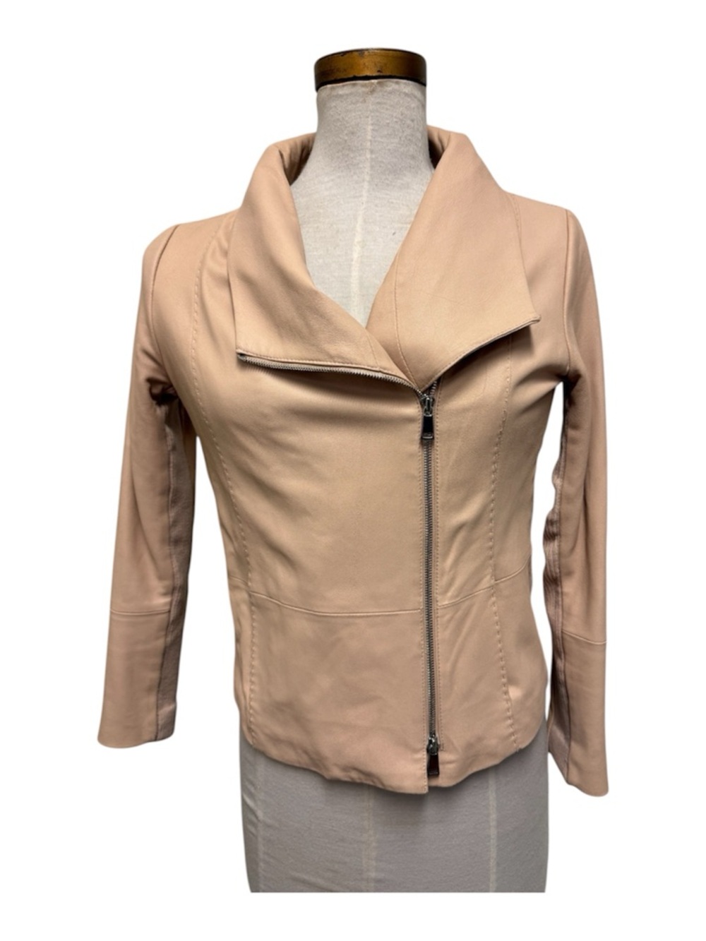 Vince goatskin leather  Zip Women's Jacket M